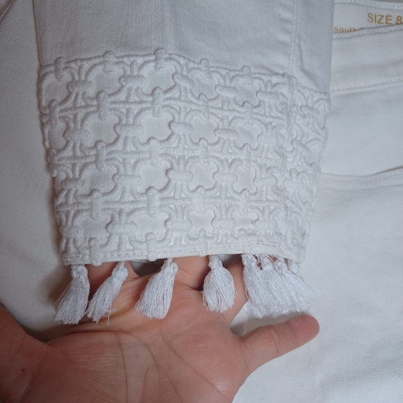 Lilly Pulitzer White Jeans with Fringe Hem - Picture 10 of 13